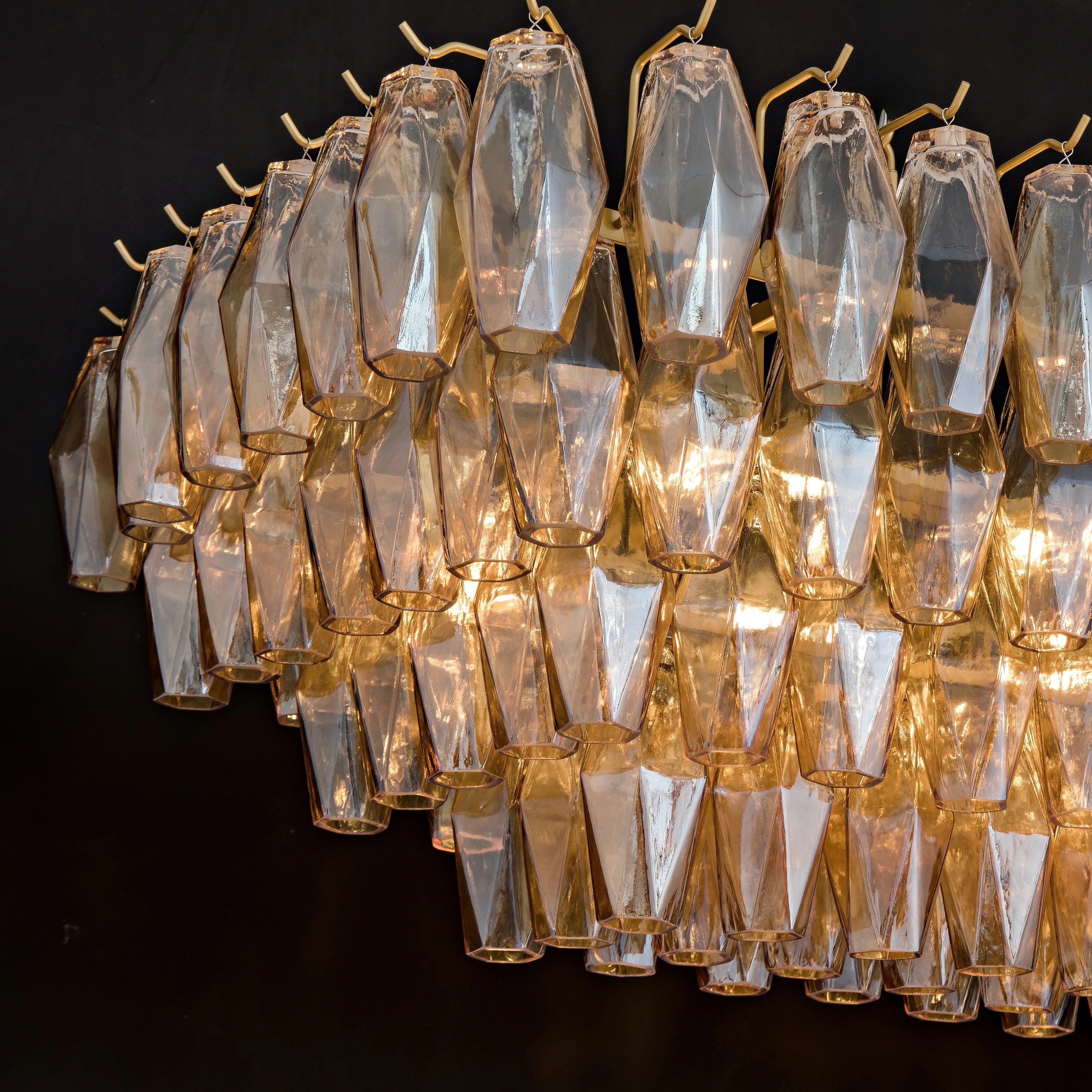 Smoke Glass Rectangular Chandelier