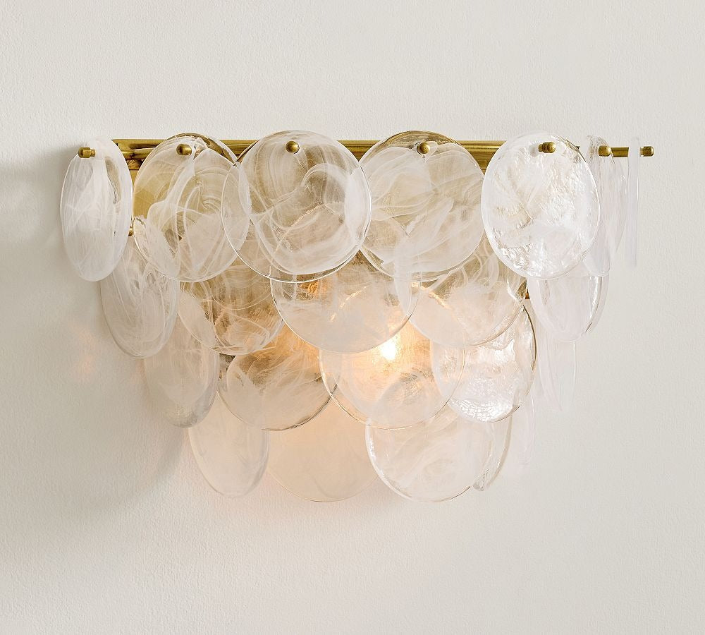 Riviera Glass Disc Sconce 13"