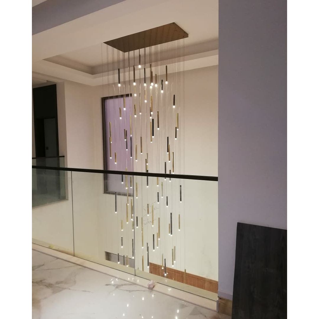 Bellini Rectangular Two-Tone Tubular Pendant Light Chandelier - Kavker - 