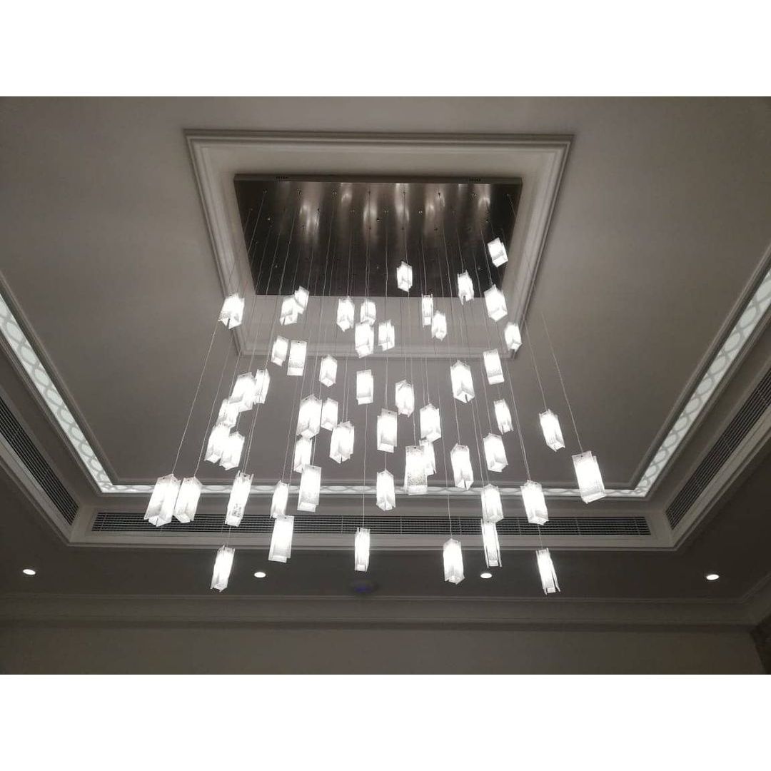 Rain Glass Tile Single Pendant Light - Kavker