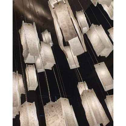 Rain Square Cluster Glass tile Pendant Chandelier - Kavker - 
