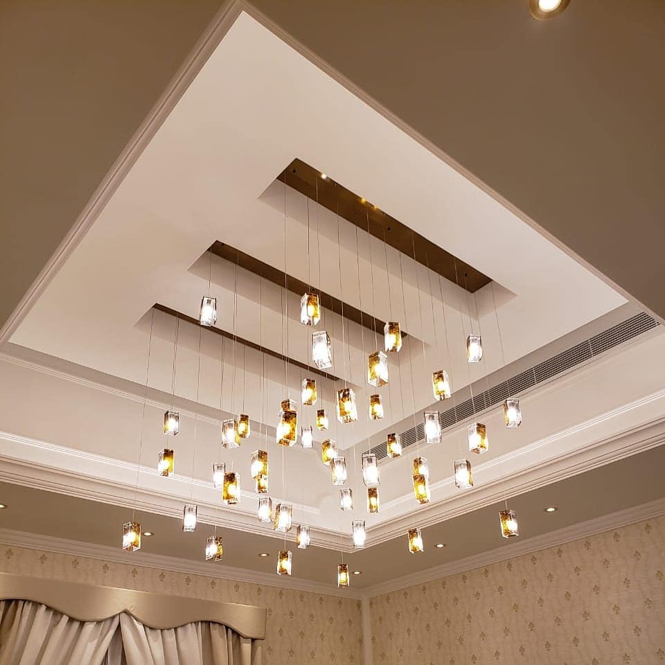 Rain Glass Tile Single Pendant Light - Kavker