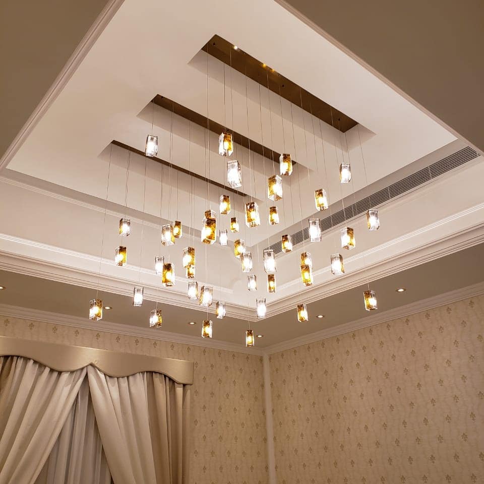 Rain Glass Tile Single Pendant Light - Kavker