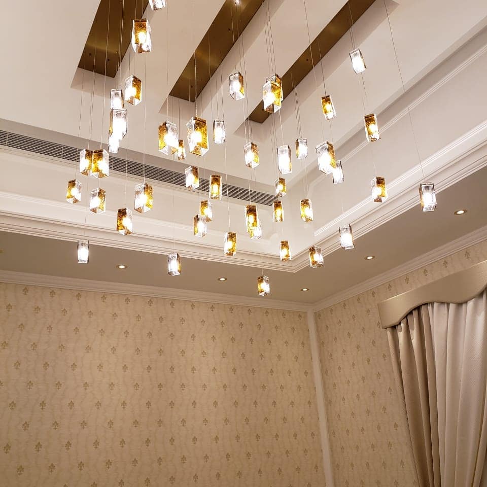 Rain Square Cluster Glass tile Pendant Chandelier - Kavker - 