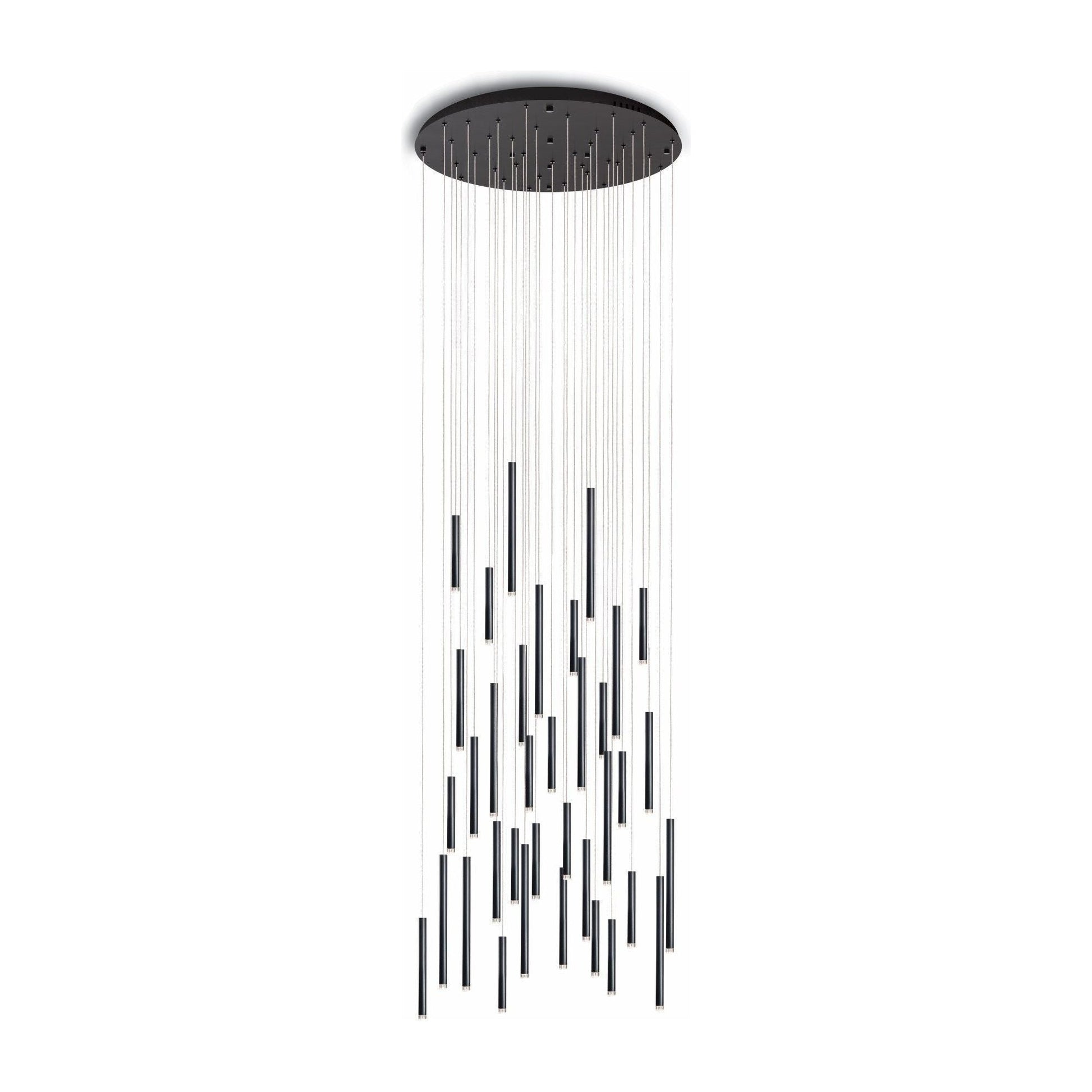 Bellini Round Tri-Tone Tubular Pendant Light Chandelier - Kavker - 