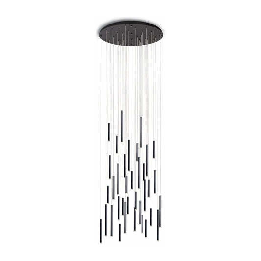 Bellini Round Tri-Tone Tubular Pendant Light Chandelier - Kavker - 