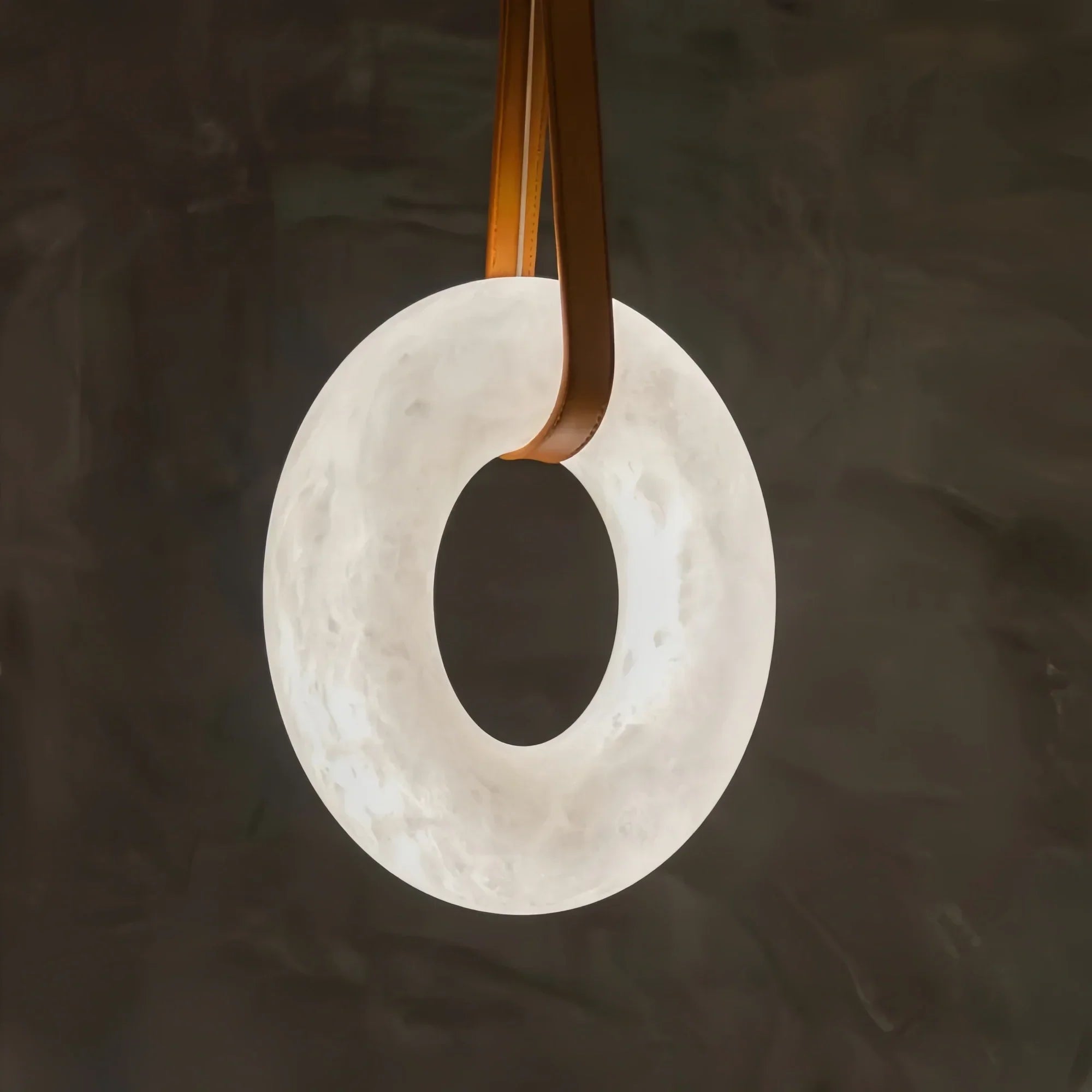 Oslo L1P Pendant Alabaster Chandelier, Halo Ring Chandelier With canopy Over Dining Table-Chandelier-Kavker