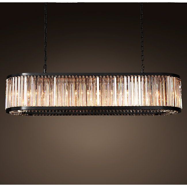 WELLES CLEAR CRYSTAL RECTANGULAR CHANDELIER 71" - Kavker