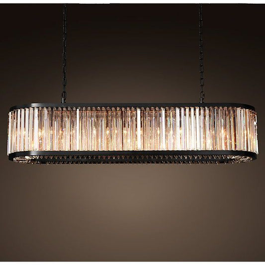 WELLES CLEAR CRYSTAL RECTANGULAR CHANDELIER 71" - Kavker