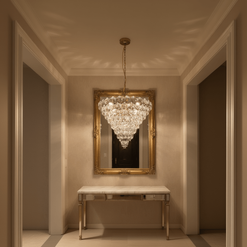 Small Chandelier in Foyer
