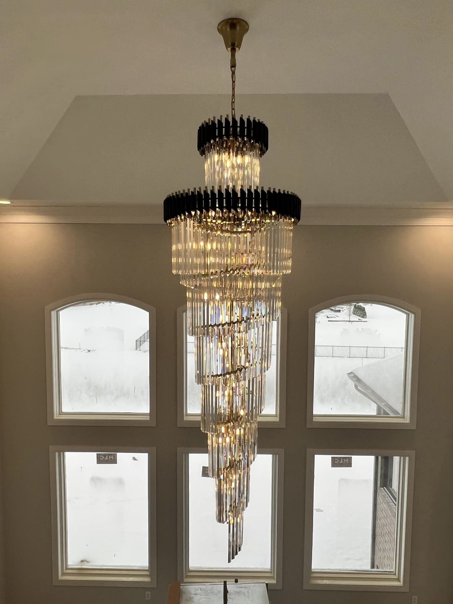 Spiral Crystal Chandelier For Foyer/ Staircase-Chandeliers-Kavker-Kavker