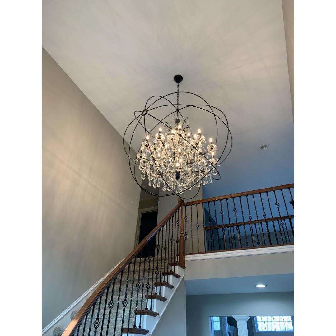 50 Light 80" MN Iron Orb Crystal Chandelier - Kavker - 